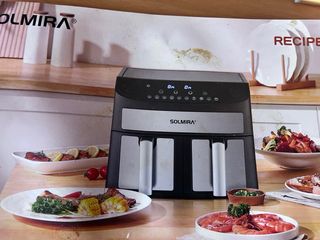 Freidora doble 1700w 8 litros acero inoxible Solmi