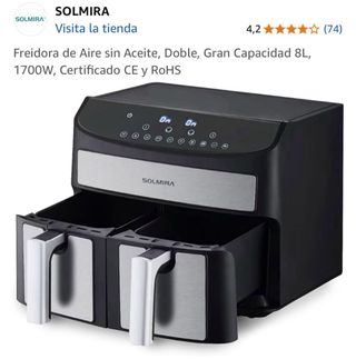 Freidora doble 1700w 8 litros acero inoxible Solmi