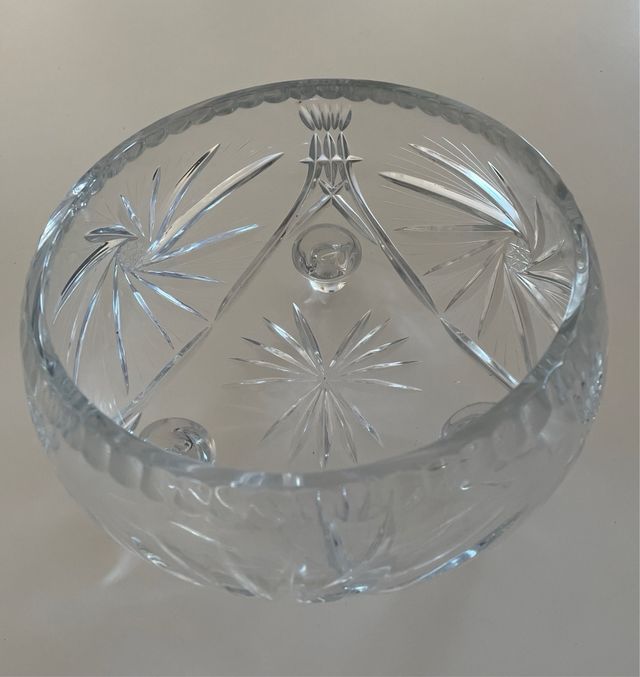 Ciotola porta frutta cristallo Boemia - 3 piedini
