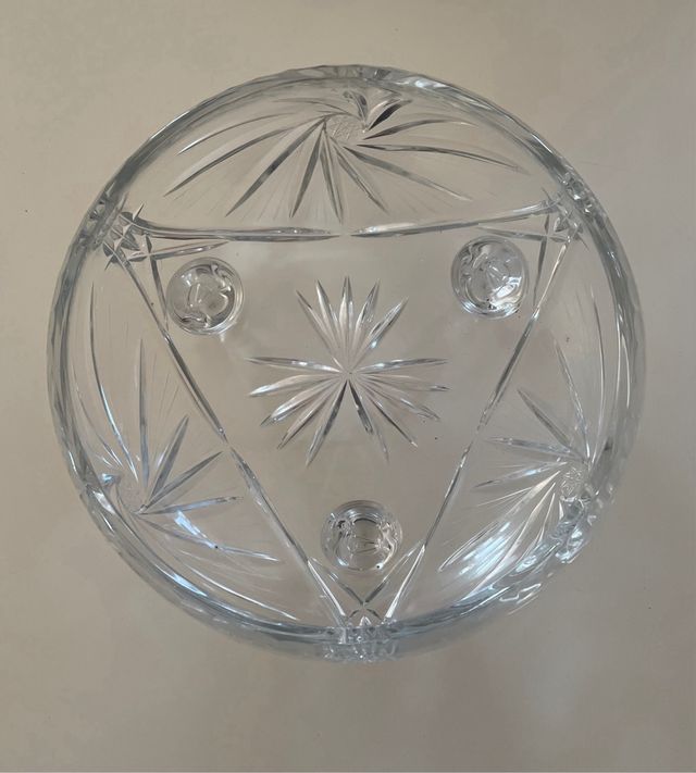 Ciotola porta frutta cristallo Boemia - 3 piedini