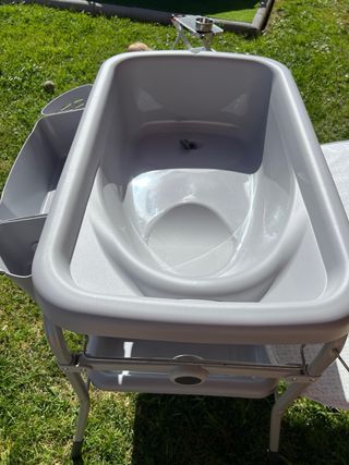Bañera cambiador bebé gris plegable