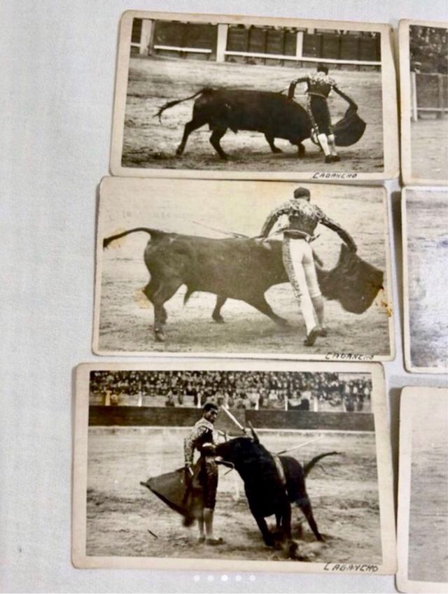 9 ANTIGUAS POSTALES TAURINAS DE CAGANCHO