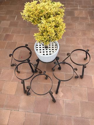 6 Soportes forja  para jardineras redondas