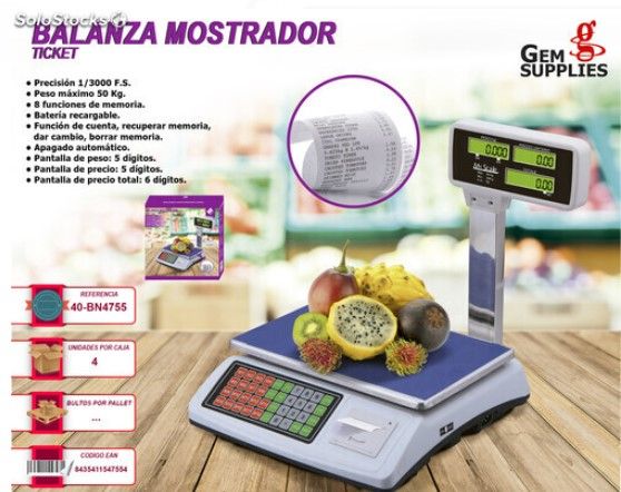 Balanza Mostrador con Ticket