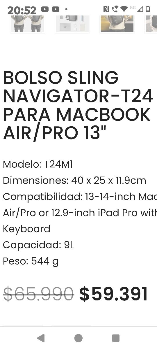 Mochila tomtoc negra