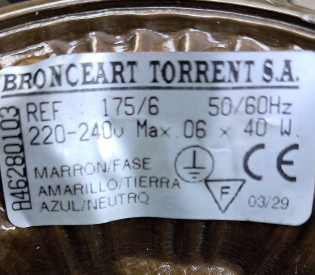 LÁMPARA TECHO VINTAGE ' BRONCEART TORRENT