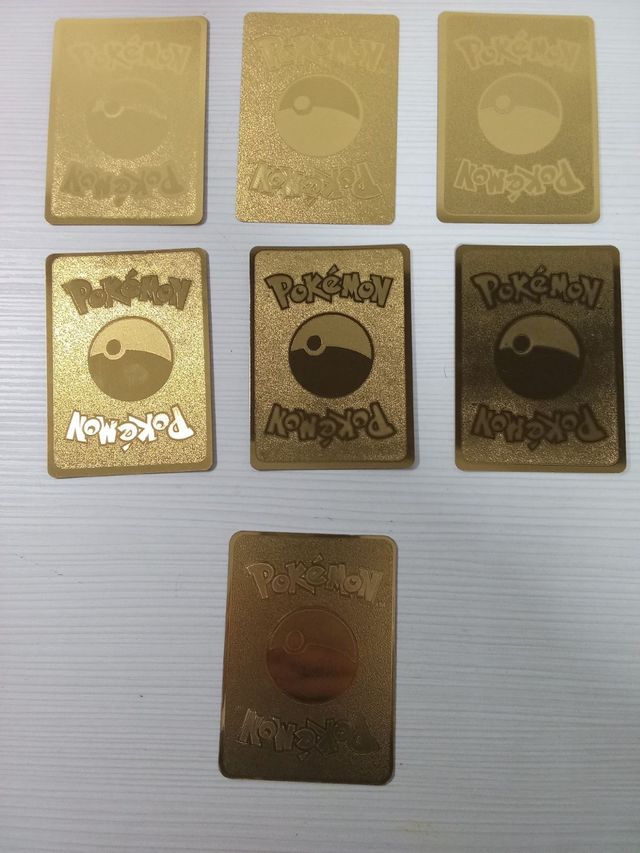 Lote 7 cartas pokemon doradas