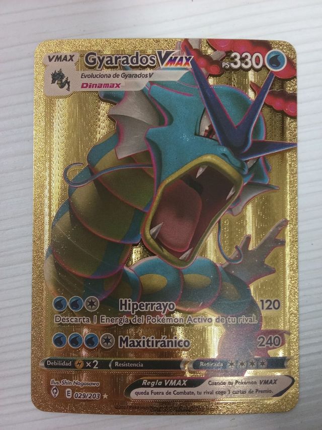 Lote 7 cartas pokemon doradas