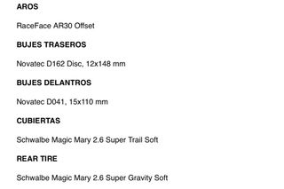 Llanta RaceFace AR30 29 y Magic Mary 2.6