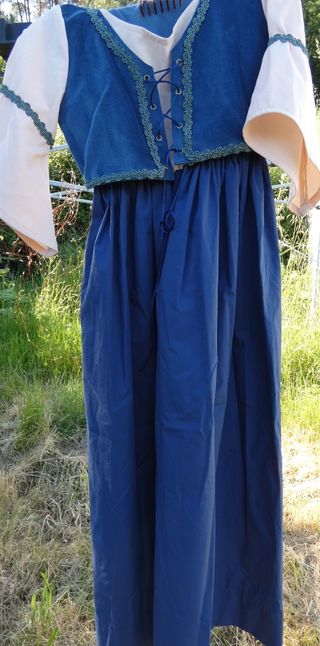 Vestido medieval niña azul y rosa