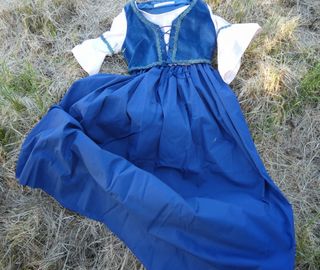 Vestido medieval niña azul y rosa