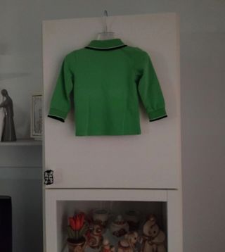 Salopette jeans + polo bimbo 9-12 mesi