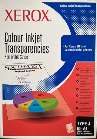 Transparencias para impresoras inkjet