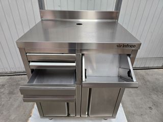 Mesa Cafetera acero inox. Infrico