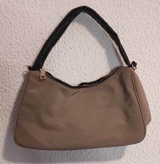 Bolso bandolera beige y negro