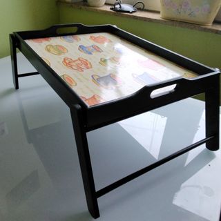 Bandeja desayuno - Madera color verde oscuro.