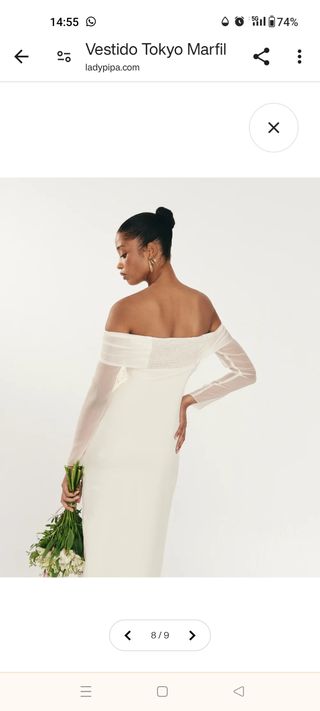 Vestido boda civil Lady Pipa Marfil. Modelo Tokyo