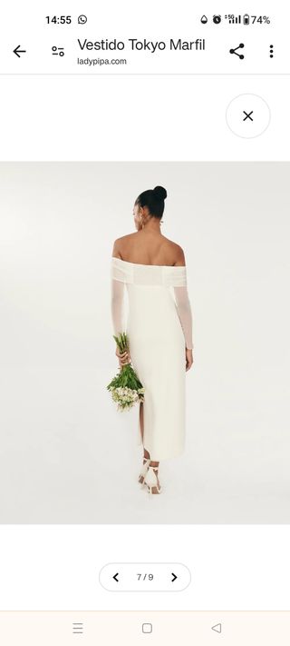 Vestido boda civil Lady Pipa Marfil. Modelo Tokyo