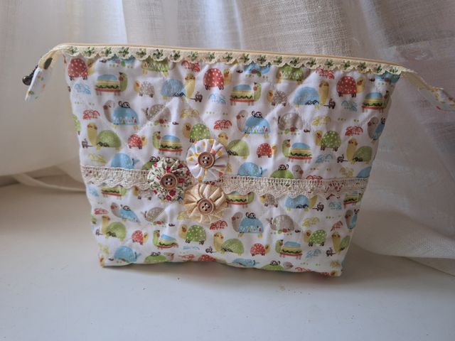 Neceser patchwork con tortugas infantil