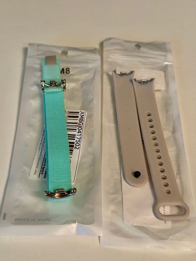 Cinturini Xiaomi Mi Band 8/9 - turchese e grigio chiaro