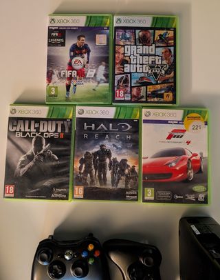 Xbox 360 + 3 mandos + 5 juegos