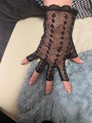Guantes encaje de bolillos negro vintage
