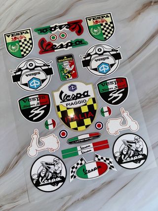 SET PEGATINAS VINILOS CARENADO VESPA MOTO ITALIA