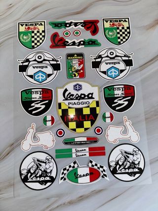 SET PEGATINAS VINILOS CARENADO VESPA MOTO ITALIA