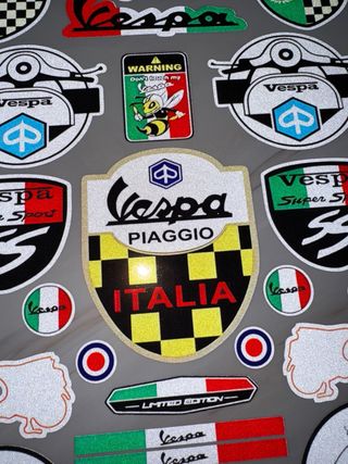 SET PEGATINAS VINILOS CARENADO VESPA MOTO ITALIA
