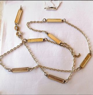 Collana catena e rettangoli argento 925