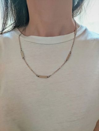 Collana catena e rettangoli argento 925