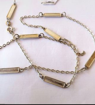 Collana catena e rettangoli argento 925