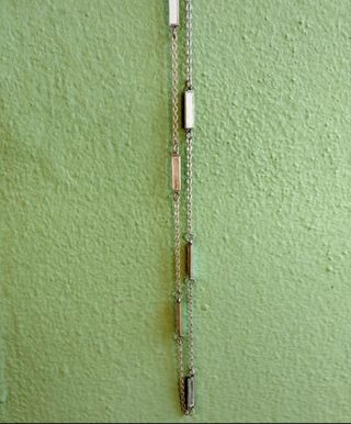 Collana catena e rettangoli argento 925