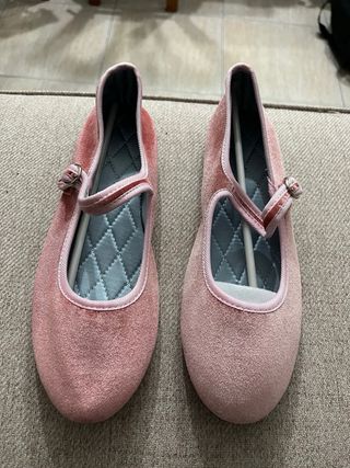 Bailarinas terciopelo rosa