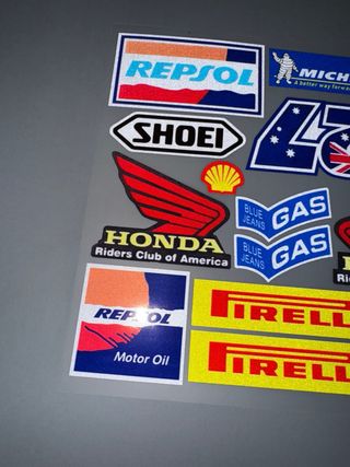 KIT PEGATINAS VINILO CASCO MOTO HONDA HRC RED BULL