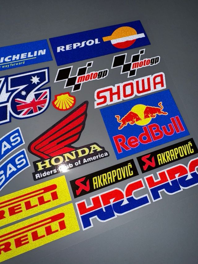 KIT PEGATINAS VINILO CASCO MOTO HONDA HRC RED BULL