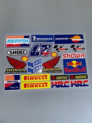 KIT PEGATINAS VINILO CASCO MOTO HONDA HRC RED BULL