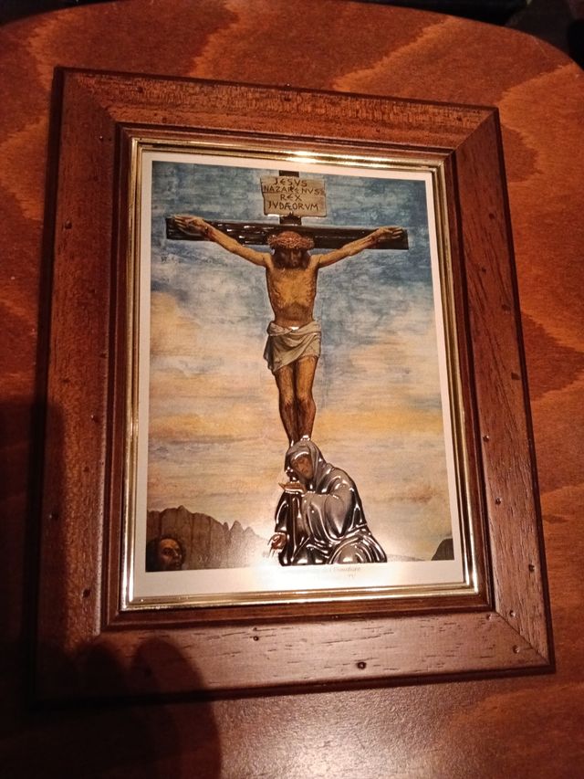 Quadro Gesù Crocifisso in legno 25x20