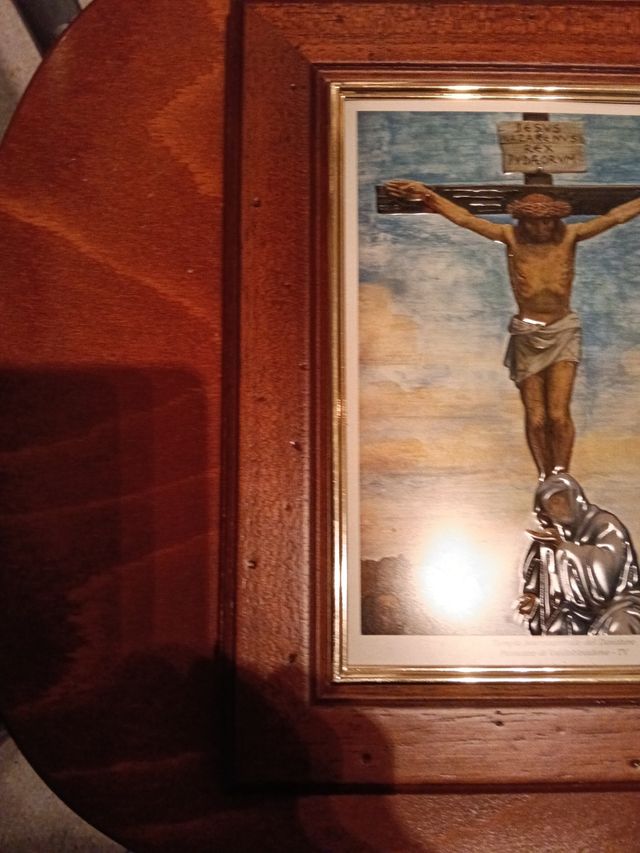 Quadro Gesù Crocifisso in legno 25x20