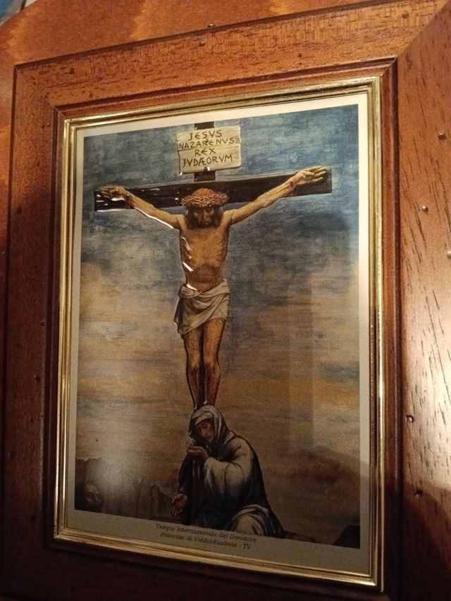 Quadro Gesù Crocifisso in legno 25x20