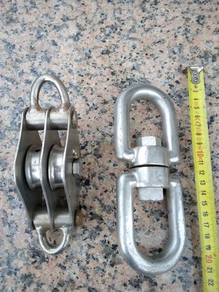 Grillete giratorio y polea