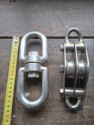 Grillete giratorio y polea