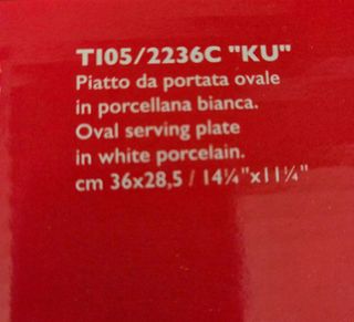 Piatto Alessi ovale, porcellana bianca