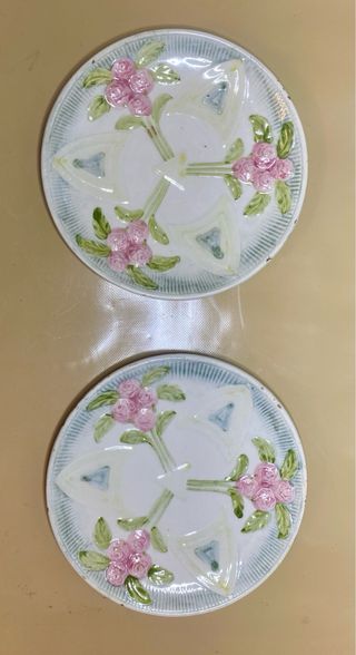 2 Platos Cerámica Mayolica siglo XIX