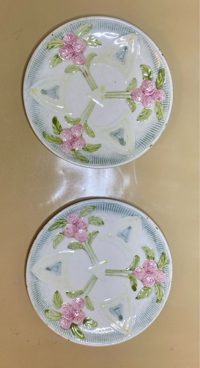 2 Platos Cerámica Mayolica siglo XIX