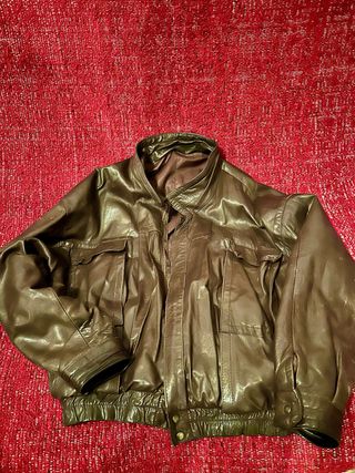 Chaqueta cuero marrón vintage