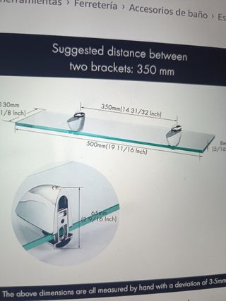 Estante Baño KES Cristal 50cm