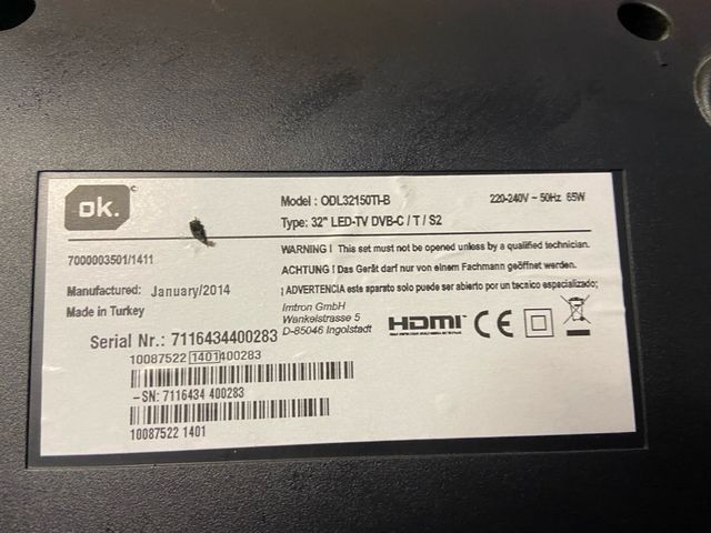 Placa base TV OK ODL3150 - 32" LED