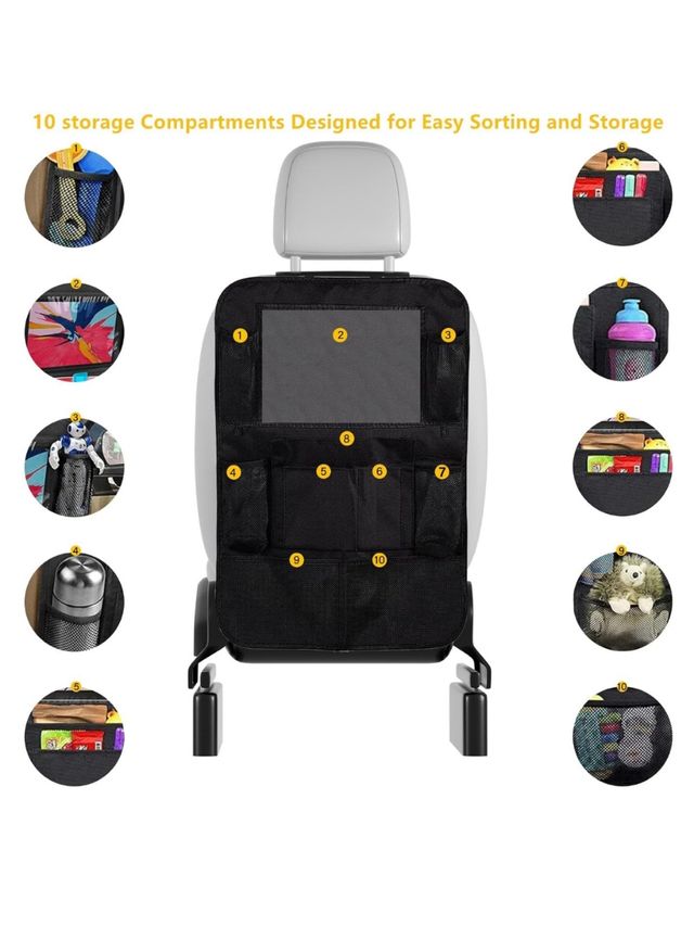 Organizador asiento coche 10 bolsillos tablet