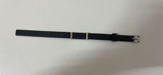 Pulsera negra con placa de plata TOUS